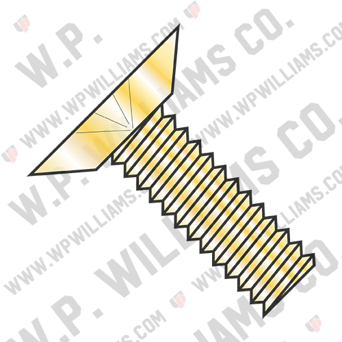 Phillips Flat Undercut Machine Screw Fully Threaded Zinc Yellow