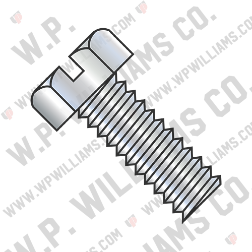 Slotted Indented Hex Head (no washer) Machine Screw Fully Threaded Zinc