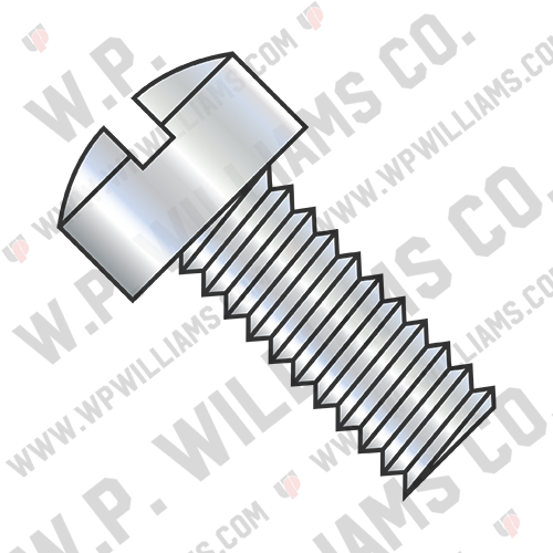 Slotted Fillister Head Machine Screw Fully Threaded Zinc