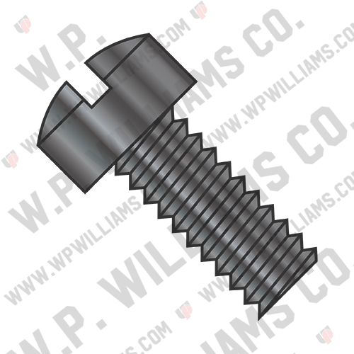 Slotted Fillister Head Machine Screw Fully Threaded Black Oxide