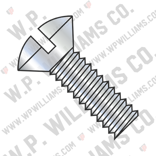 Slotted Oval Machine Screw Fully Threaded Zinc