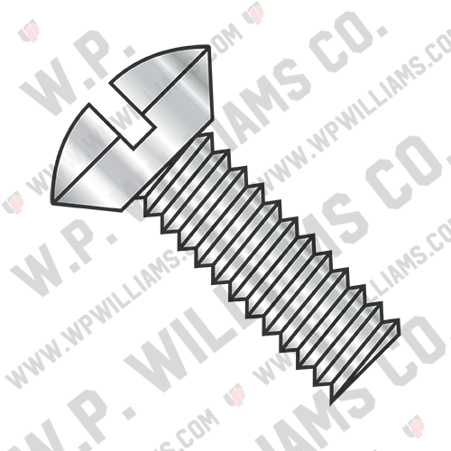 Slotted Oval Undercut Machine Screw Fully Threaded 18 8 Stainless Steel