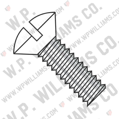 Slotted Oval Machine Screw Fully Threaded Zinc with White Painted Heads