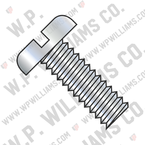 Slotted Pan Machine Screw Fully Threaded Zinc