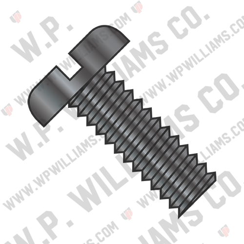 Slotted Pan Machine Screw Fully Threaded Black Oxide