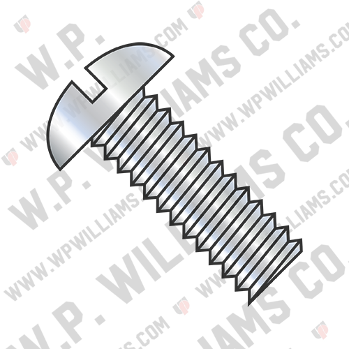 Slotted Round Machine Screw Fully Threaded Zinc
