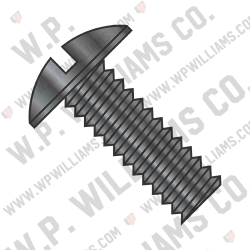 Slotted Truss Machine Screw Fully Threaded Black Zinc