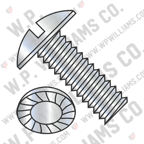 Slotted Truss Serrated Machine Screw Fully Threaded Zinc