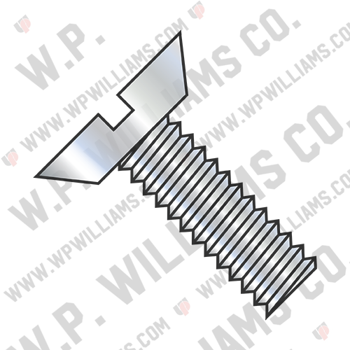 Slotted Flat Undercut Machine Screw Fully Threaded Zinc