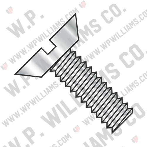 Slotted Flat Undercut Machine Screw Fully Threaded 18 8 Stainless Steel