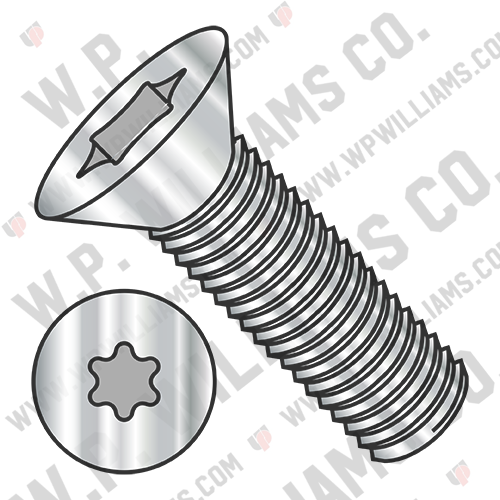 6 Lobe Flat Machine Screw Fully Threaded 18 8 Stainless Steel