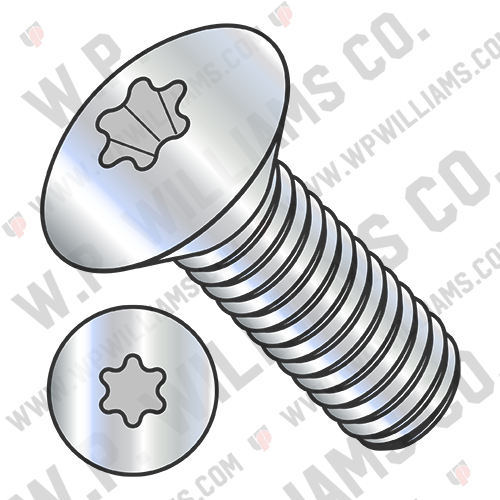 6 Lobe Oval Head Machine Screw Fully Threaded Zinc