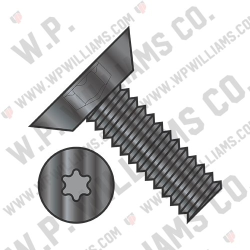 6 Lobe Flat Undercut Machine Screw Fully Threaded Black Oxide and oil