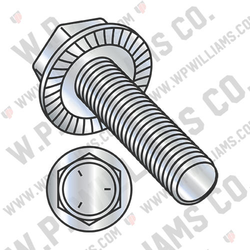 Serrated Hex Flanged Washer Full Thread Grade 5 w/Head Markings Zinc
