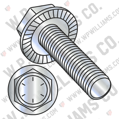 Serrated Hex Flanged Washer Full Thread Grade 8 w/Head Markings Zinc