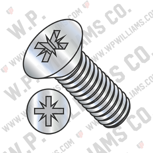 Pozi Drive Alternative Type 1A Recess Flat Machine Screw Fully Threaded Zinc