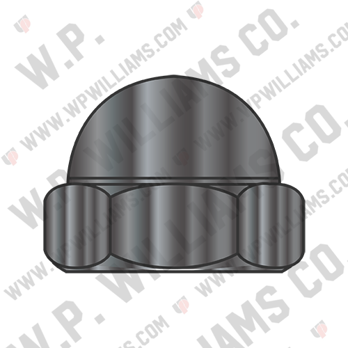 Two Piece Low Crown Cap Nut Black Zinc