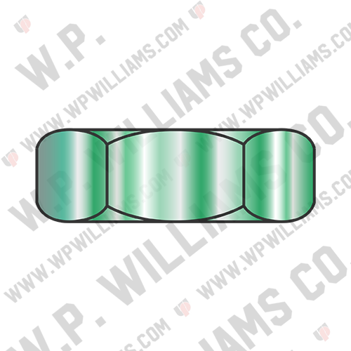 Small Pattern Hex Machine Screw Nut Zinc and Green