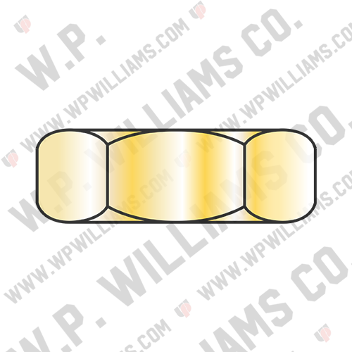 Small Pattern Hex Machine Screw Nut Zinc Yellow