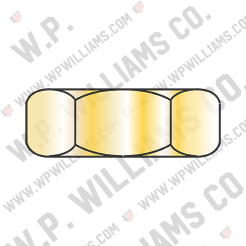 Hex Jam Nut Zinc Yellow