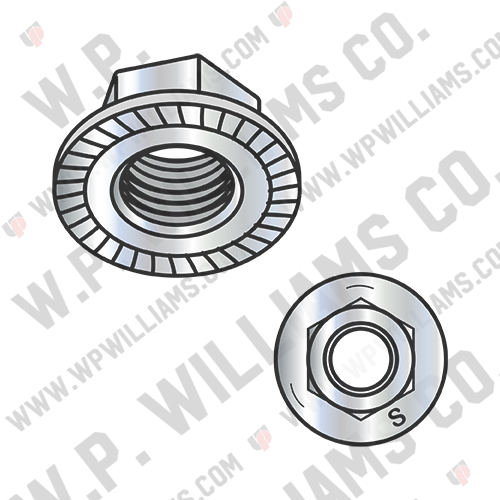 Serrated Large Flange Hex Lock Nuts Grade 5 Zinc