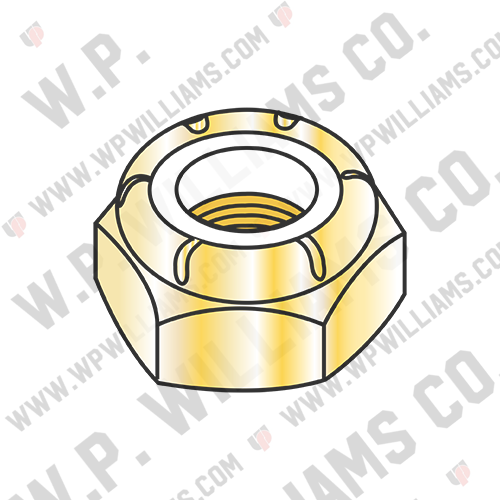 Thin Pattern Nylon Insert Hex Lock Nut Fine Thread Zinc Yellow