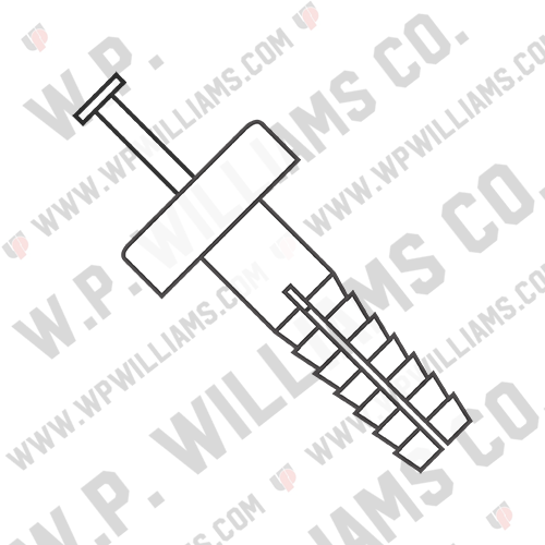 Two Piece Nylon Anchor Rivet Round Head Nylon Pin White
