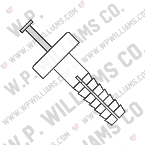 Two Piece Nylon Anchor Rivet Round Head White Nylon Steel Pin