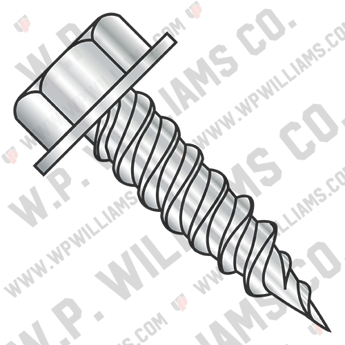 Unslot Ind Hexwasher 1/4 Across Flats F/T Self Piercing Scr 410 Stainless Steel"