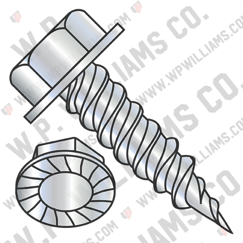 Unslt Ind Hexwash Serrate 5/16 across flat f/t self pierce ZincBake 1000hr Salt