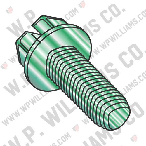 Slot IndHexWash Taptite Alternative Thread Roll Screw Fully Thrd Zc GreenBakeWax