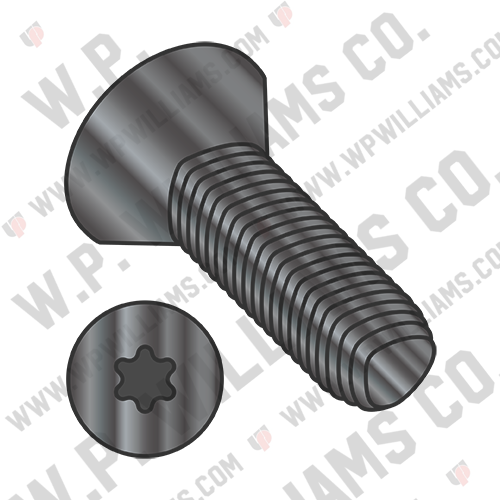 6 Lobe Flat Taptite Thread Rolling Scrw alternate Fully Thread Black Oxide & Wax