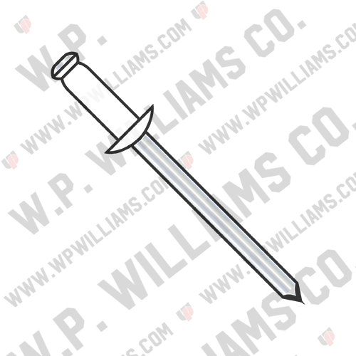 Steel Rivet With Steel Mandrel With White Eyelet
