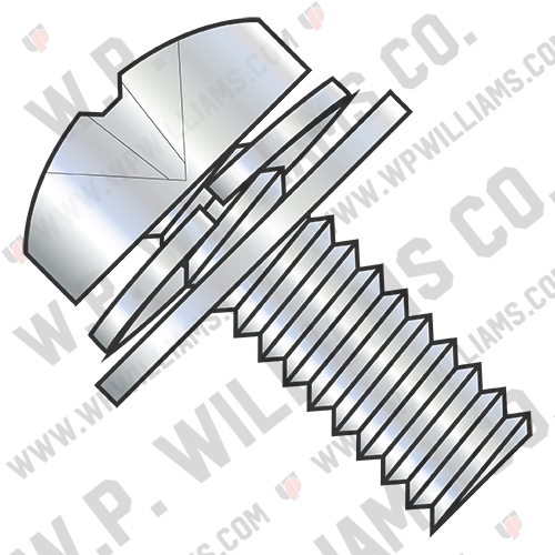 Phillips Pan Split Lock & Narrow Flat Washer Sems Fully Threaded Zinc Bake