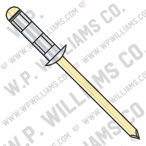 Steel Fix Dome Rivet Zinc, Zinc Yellow Mandrel