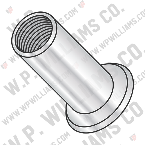 Metric Flat Head Rivet Nut Aluminum Cleaned and Polished NON-RIBBED