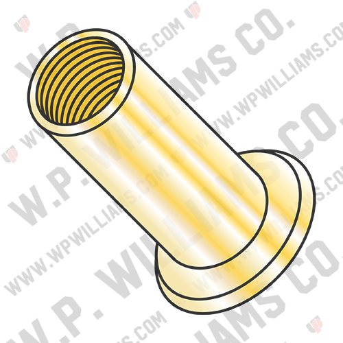 Metric Flat Head Round Open-End Rivet Nut Steel Zinc Yellow Dichromate