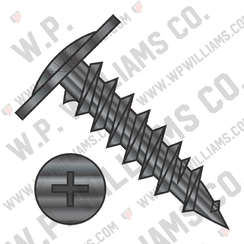 Phillips Modified Truss Head Fine Thread Drywall Screw Fully Threaded Black Ox